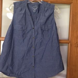 Chambray blue tank top